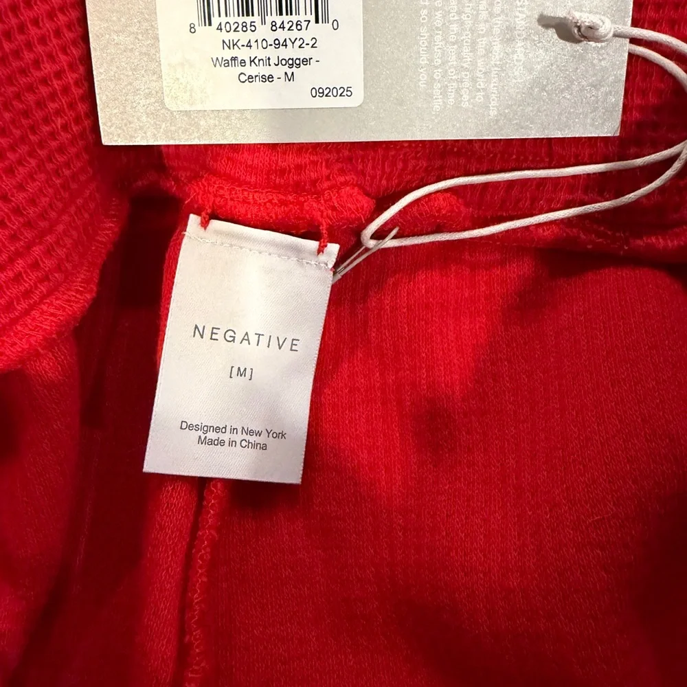 Negative Underwear waffle knit joggers cerise NWT - Picture 2 of 5